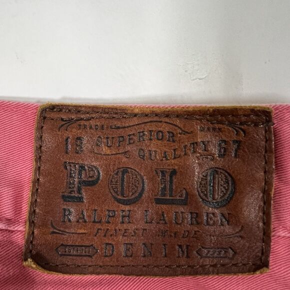 Vintage Polo Ralph Lauren Jeans Mens Size 32x32 Pink Navy Pony Straight Leg - Picture 15 of 16
